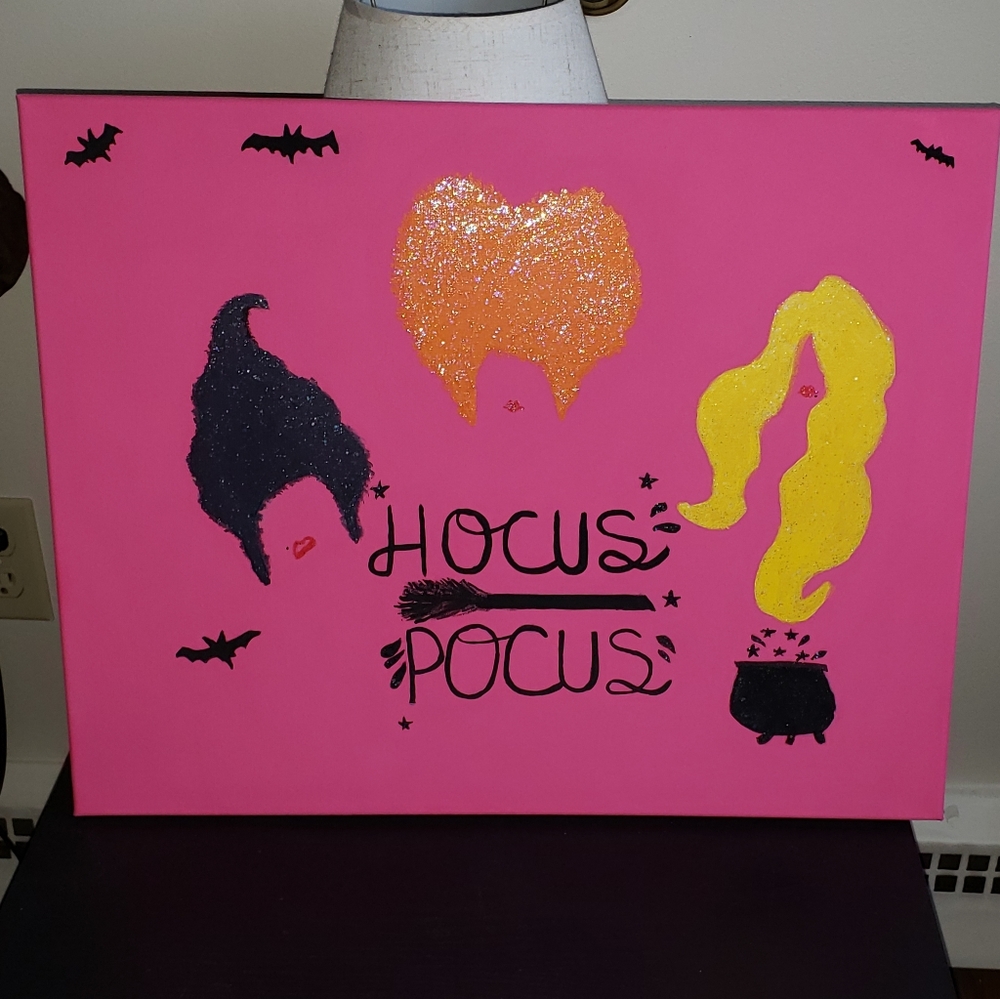 Hand painted(by me) Hocus Pocus canvas, size 16×20